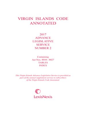 cover image of Virgin Islands Advance Legislation